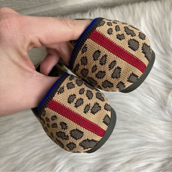 ROTHYS Cheetah Leopard Print Round Flats The Lounge Loafer Flat sz. 6.5 - Picture 10 of 11
